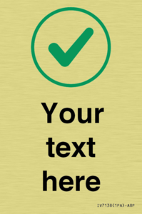 Custom plain background, green tick in circle sign